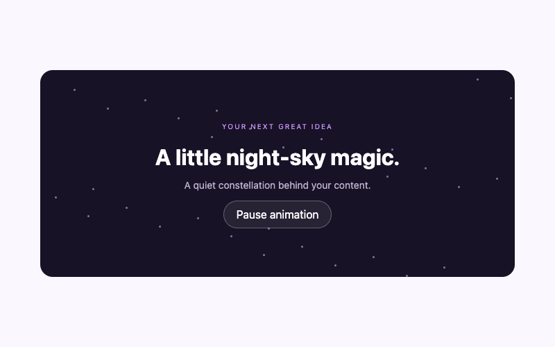 Add an Animated Stars Background in WordPress preview