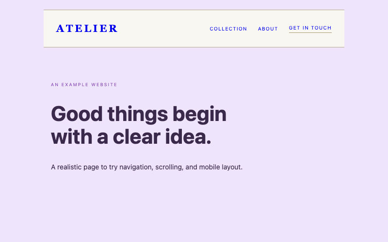 Add a Luxury Minimalist Static Header to WordPress preview